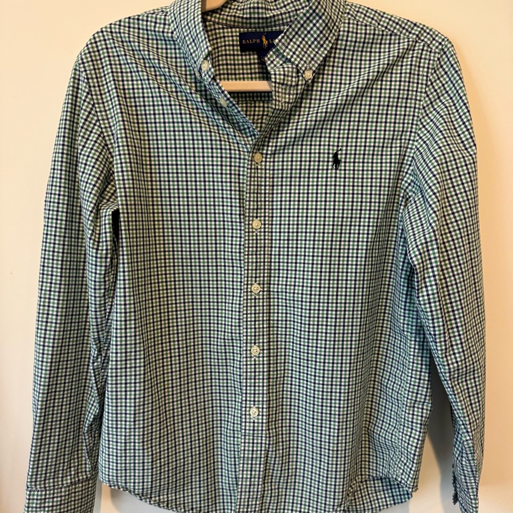 Ralph Lauren Boy’s Blue and White Checkered Shirt